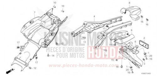 KOTFLUEGEL, HINTEN CBF125NAM de 2021